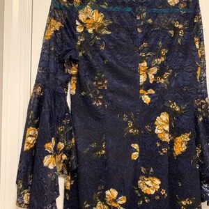 Floral Lace Dress with Bell Sleeves